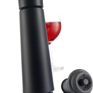 Vacu Vin Wine Saver - Black | 1 x Vacuum Pump + 1 x Vacuum Wine Stopper