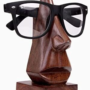 Unique Shaped Wooden Eyeglass Spectacle Holder Display Stand Home Office Desk Decorative (Design 9)