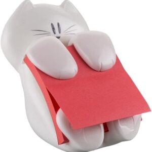 Post-it Dispenser Z-Notes CAT, Pack of 1 Pad, 90 Sheets per Pad, 76 mm x 76 mm, Pink Color - For Convenient One-Hand Dispensing on Your Desk