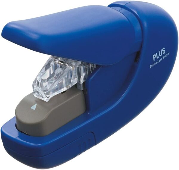 PLUS Japan, Staple-Free Stapler Blue, 5 sheet capacity, 1 piece pack (1 x 1 stapler)
