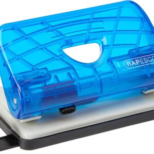 Rapesco BC810PST 810-P 2 Hole Punch (12 Sheet Punch Capacity) Assorted Colors Transparent Blue/Transparent Green Blue