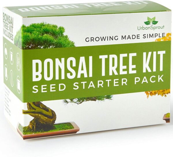 Urban Sprout Bonsai Tree Kit - Grow Your Own Bonsai Trees from Seed - Sustainable Eco Gardening Gift Set with 5 Bonzai Seed Varieties and Bonzie Starter kit Tools