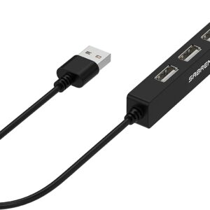 Sabrent 4 Port Portable USB 2.0 Hub (9.5" cable) for Ultra Book, MacBook Air, Windows 8 Tablet PC (HB-MCRM)