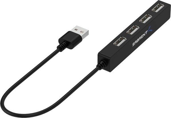 Sabrent 4 Port Portable USB 2.0 Hub (9.5" cable) for Ultra Book, MacBook Air, Windows 8 Tablet PC (HB-MCRM)