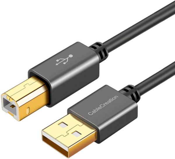 CableCreation USB Printer Cable 4.5M, USB 2.0 A Male to B Male Scanner Cord, USB MIDI Cable, Compatible with HP, Brother, Dell, Epson, Midi Keyboard, Instrument, Piano, Dac, Aluminium Case