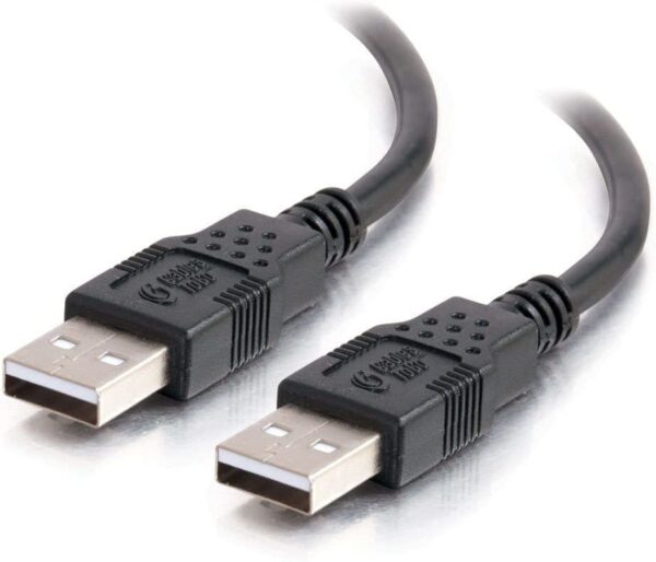 C2G 81575 2 Metre USB 2.0 A Male to A Male USB Cable, 480 Mbps High Speed Data Transfer Lead, Black