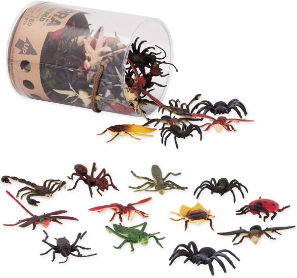 Terra by Battat AN6077Z Insect World, Battat Wildlife Animals, Figures, Plastic Figurines, Terra Miniatures Assorted Toys and Cake Toppers for Kids 3+ (60 pc), Multi