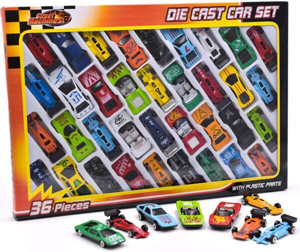 KandyToys Kids Die Cast Metal Toy Cars - Racing Cars, Convertible Toy Car Pack